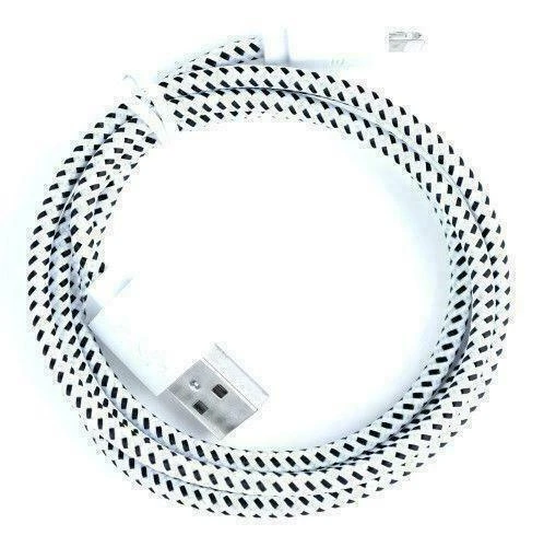 IPHONE DATA CABLE BRAIDED WHITE